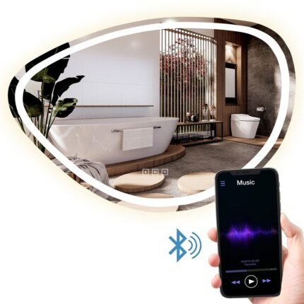 Netaisyklingos formos LED veidrodis 70x100cm