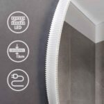 Apvalus LED veidrodis su Bluetooth 60cm