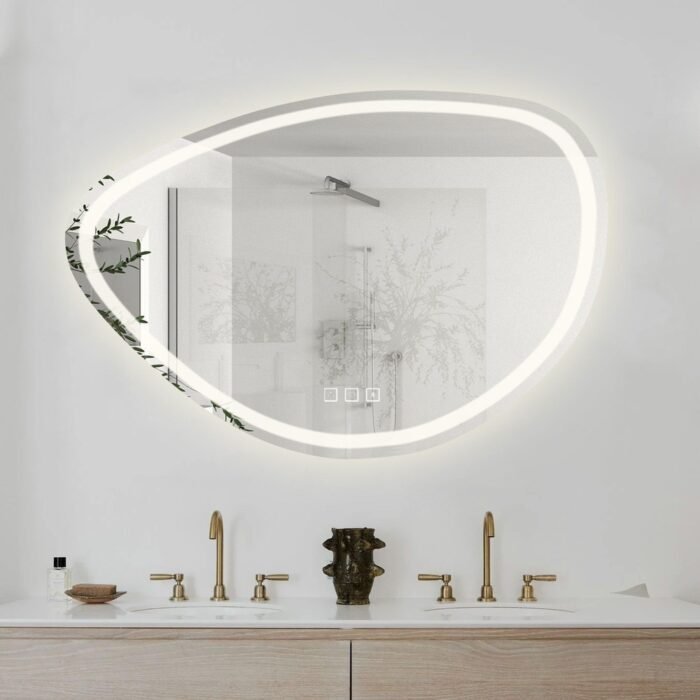 Netaisyklingos formos LED veidrodis 70x100cm