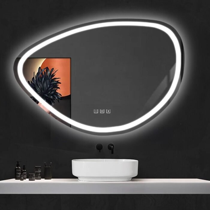 Netaisyklingos formos LED veidrodis 70x100cm