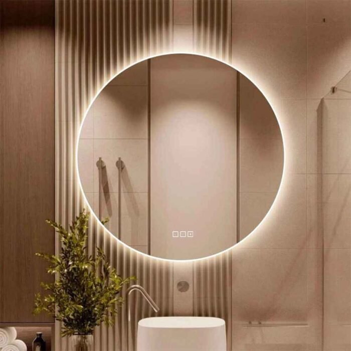 Apvalus LED veidrodis su Bluetooth 60cm