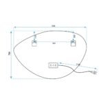 Netaisyklingos formos LED veidrodis 70x100cm