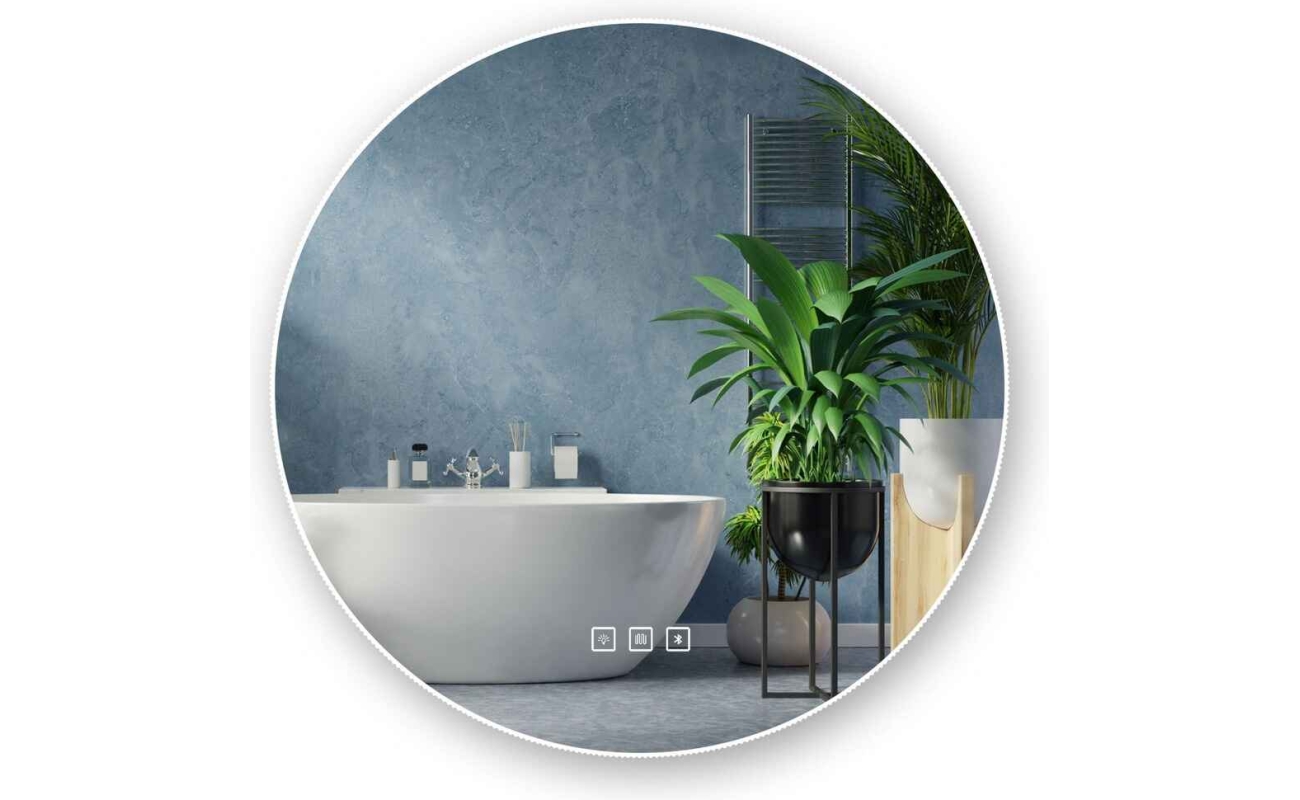 Apvalus LED veidrodis su Bluetooth 60cm
