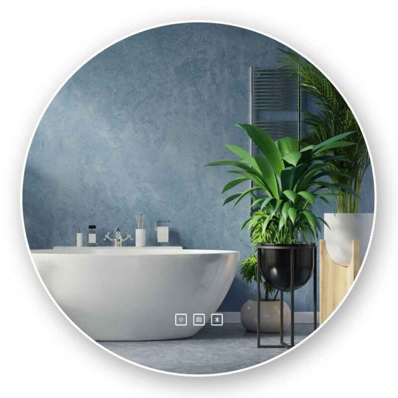 Apvalus LED veidrodis su Bluetooth 60cm