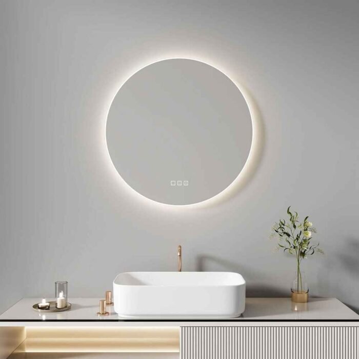 Apvalus LED veidrodis su Bluetooth 60cm
