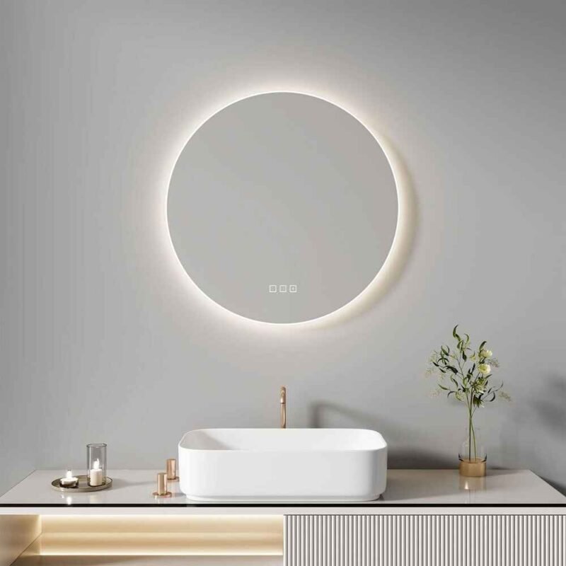 Apvalus LED veidrodis su Bluetooth 60cm