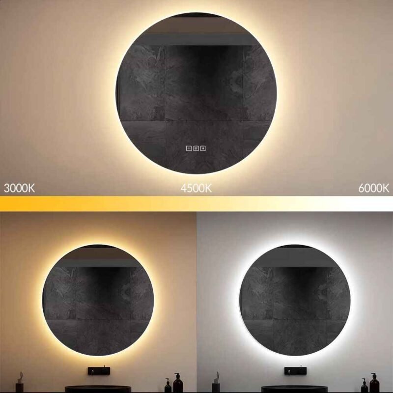 Apvalus LED veidrodis su Bluetooth 60cm