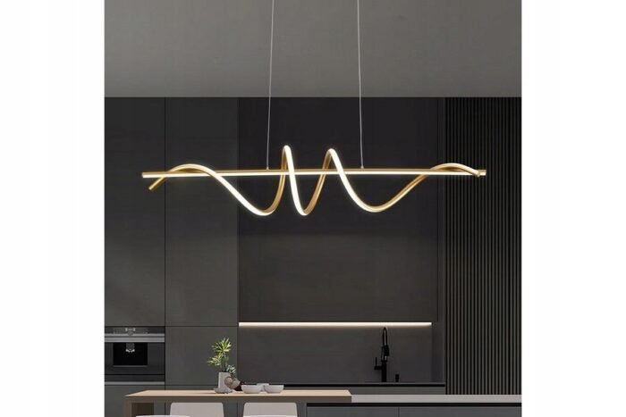 Pakabinamas LED šviestuvas Aukso spalvos 120*90*20 cm