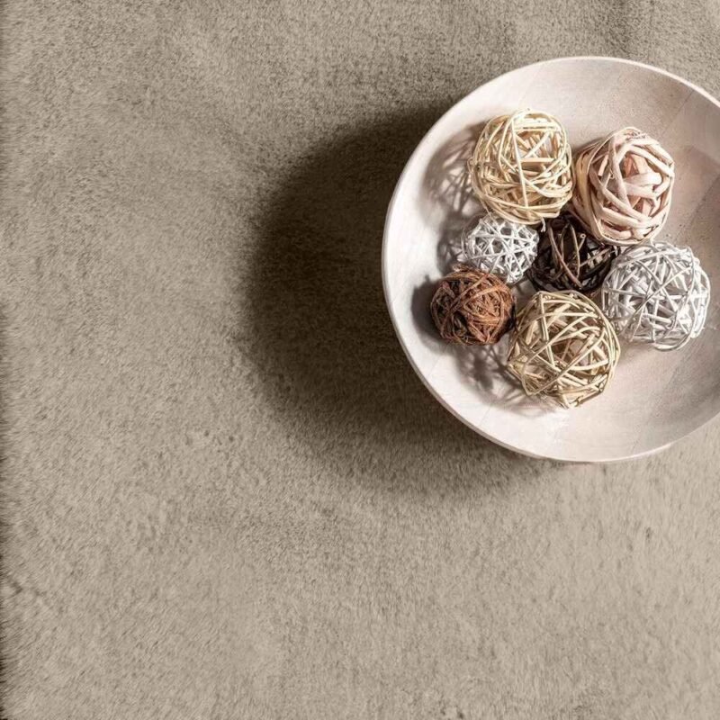 Taupe plush carpet
