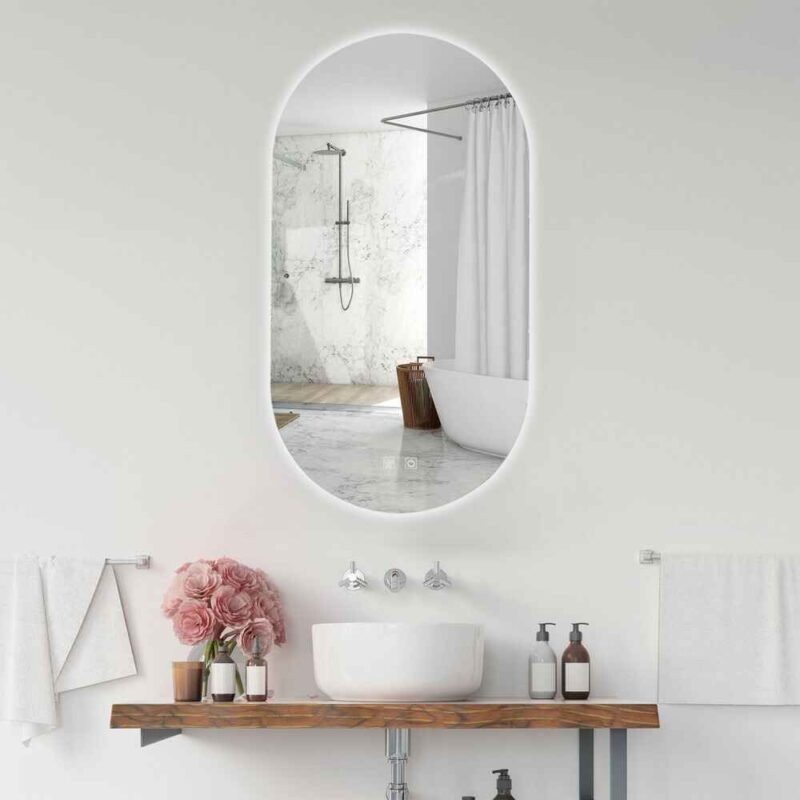 Ovalus LED veidrodis 60x80 cm